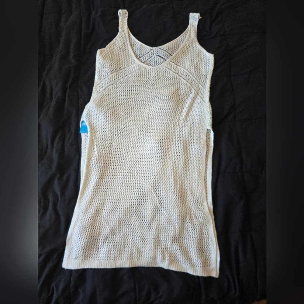 Cupshe Cream Mesh Swimming Cover Up Dress
